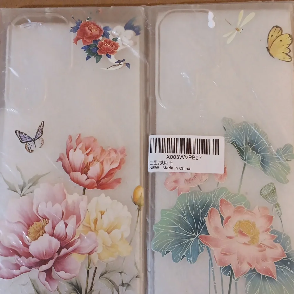 Samsung Galaxy 23 Cell Phone Case 2pack Flowers and Butterflies
